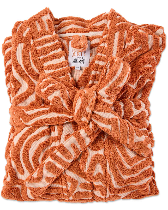 Kalaya Tjukurpa Sand . Embossed Terry Bath Robe