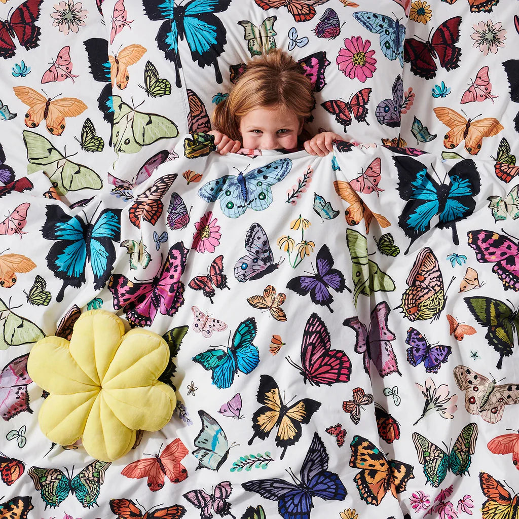 Cotton Quilt Cover . Butterfly Garden