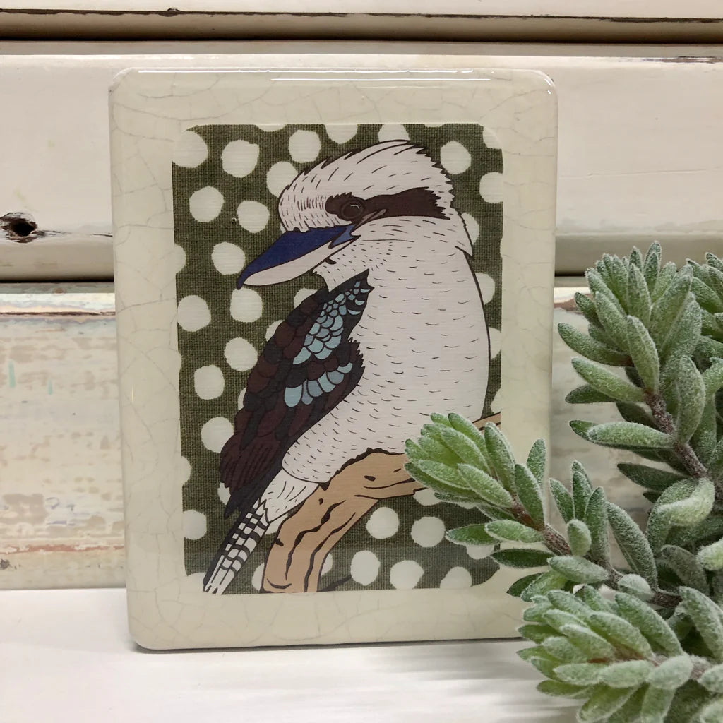 Mini Woodblock . Kookaburra