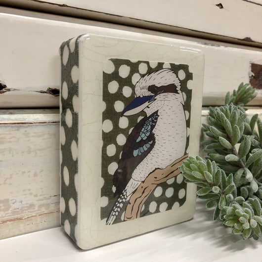 Mini Woodblock . Kookaburra