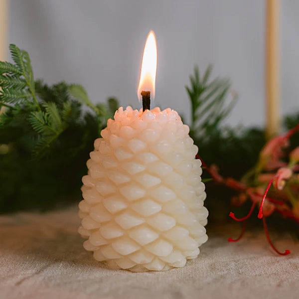 Australian Beeswax candles . Pine Cone . Large