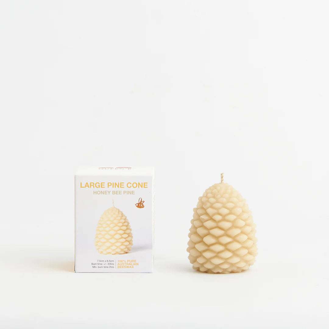 Australian Beeswax candles . Pine Cone . Large