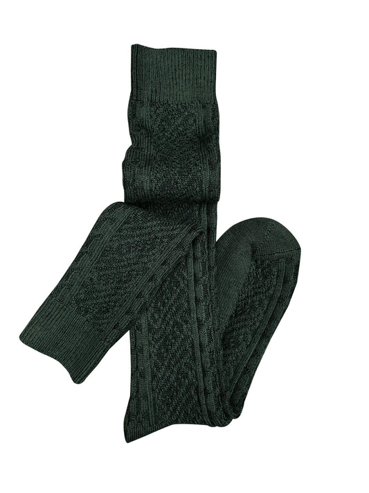 Merino Wool Socks . Long Knee High Vintage . Green