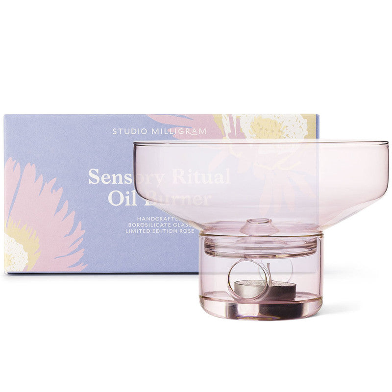 Sensory : Glass Oil Burner . Limited Edition Rose