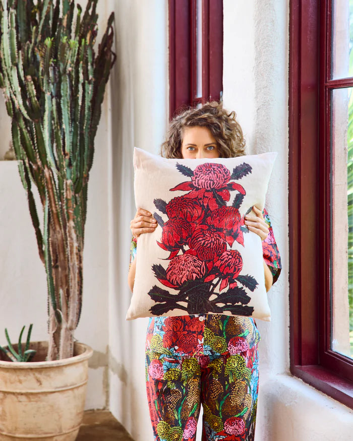 Margaret Preston Upholstery Cushion . Waratah