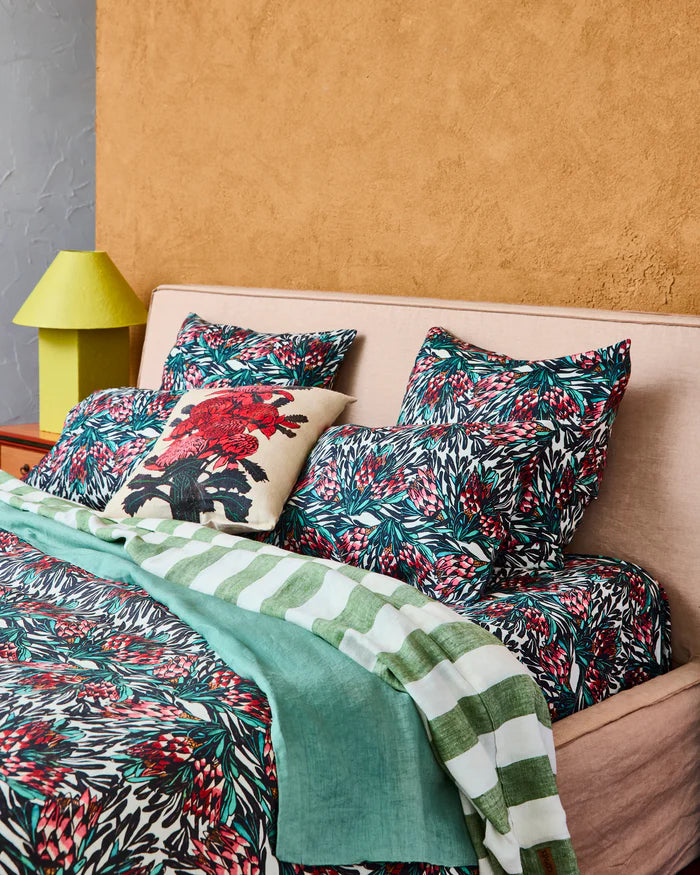 Margaret Preston Linen Pillow Cases . Protea Party