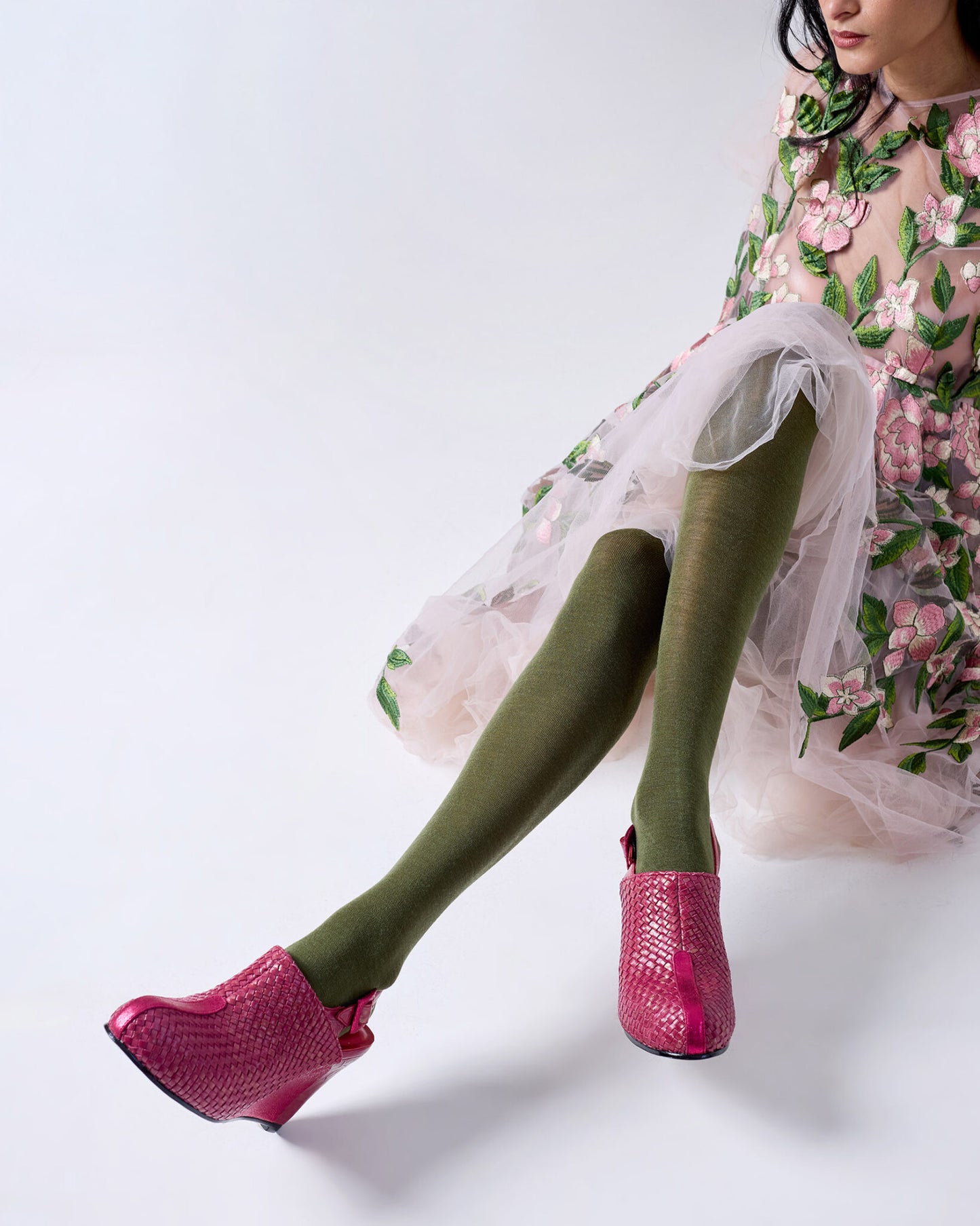 Merino Wool Tights . Luxe . Olive