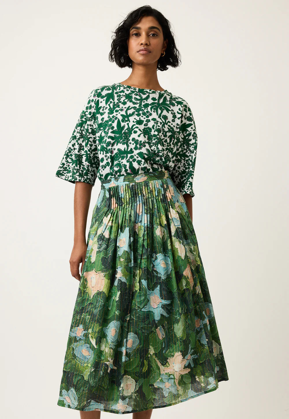 Alma Yoke Skirt . Garden