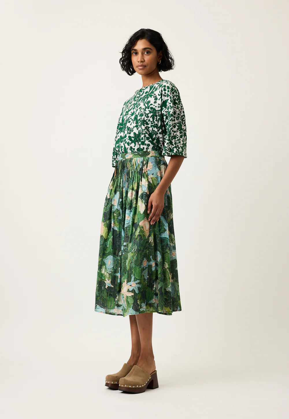 Alma Yoke Skirt . Garden