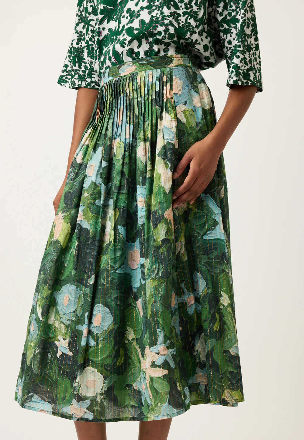 Alma Yoke Skirt . Garden