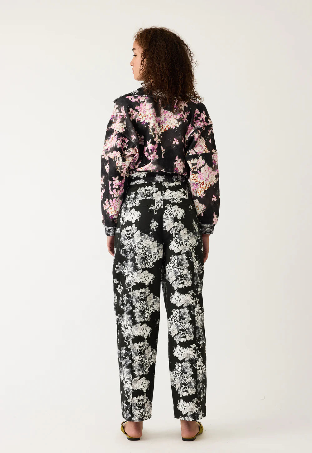 Bodhi Wide Leg Pant . Hydrangea Greyscale