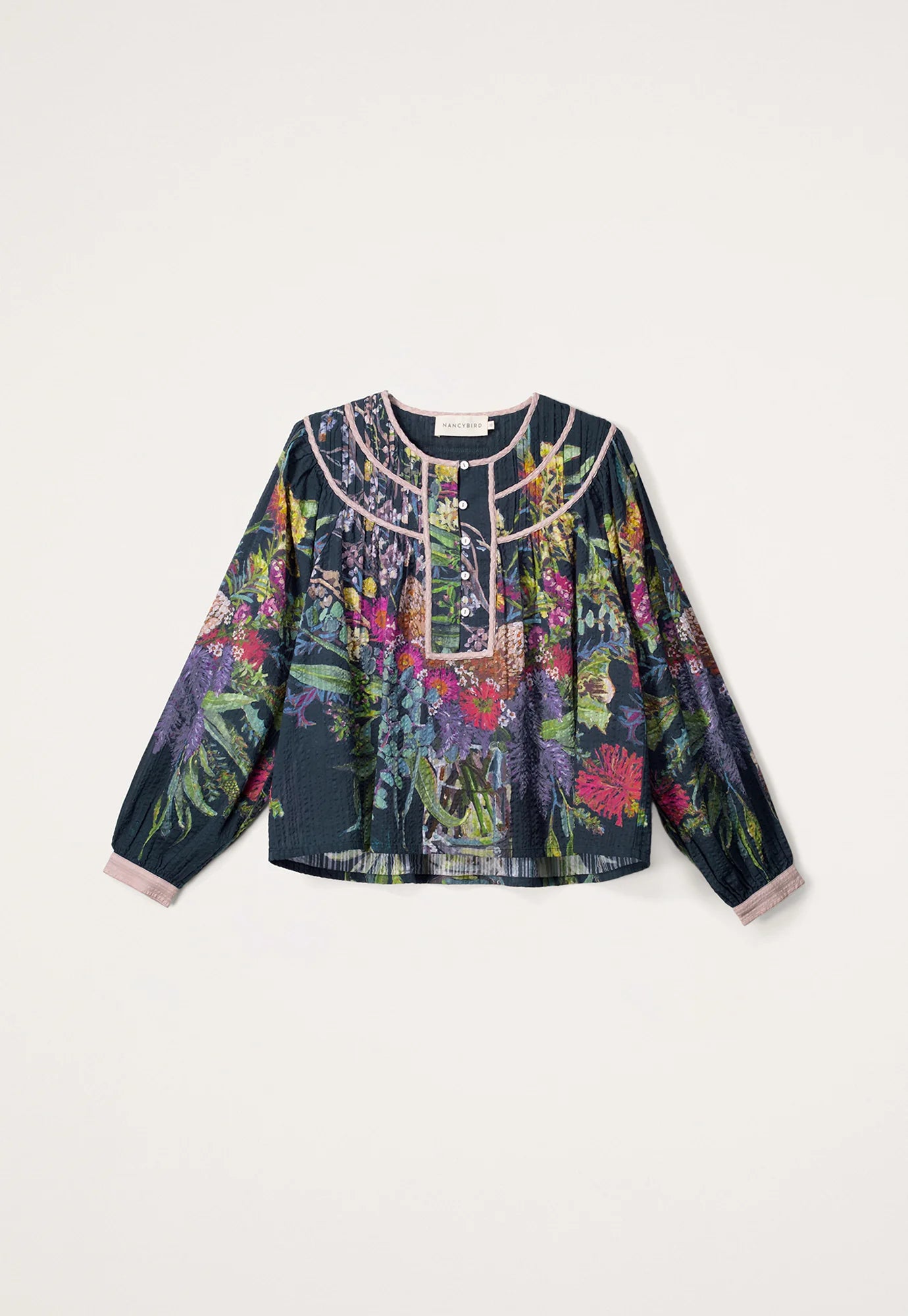 Maris Piped Blouse . Blossom Bouquet