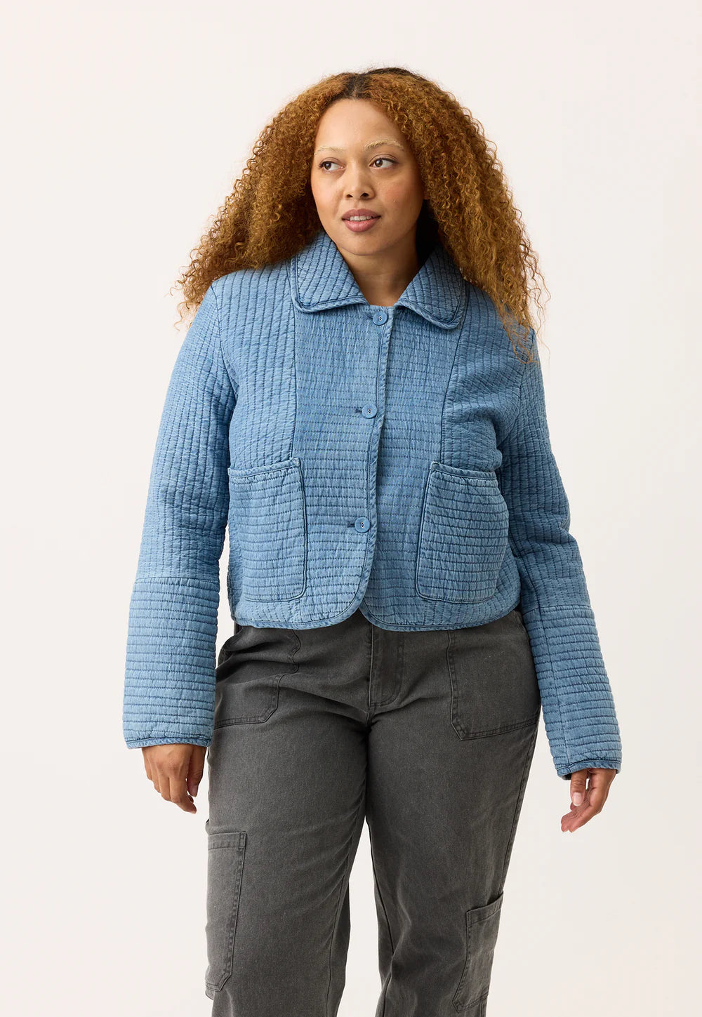 Nadia Quilted Jacket . Denim