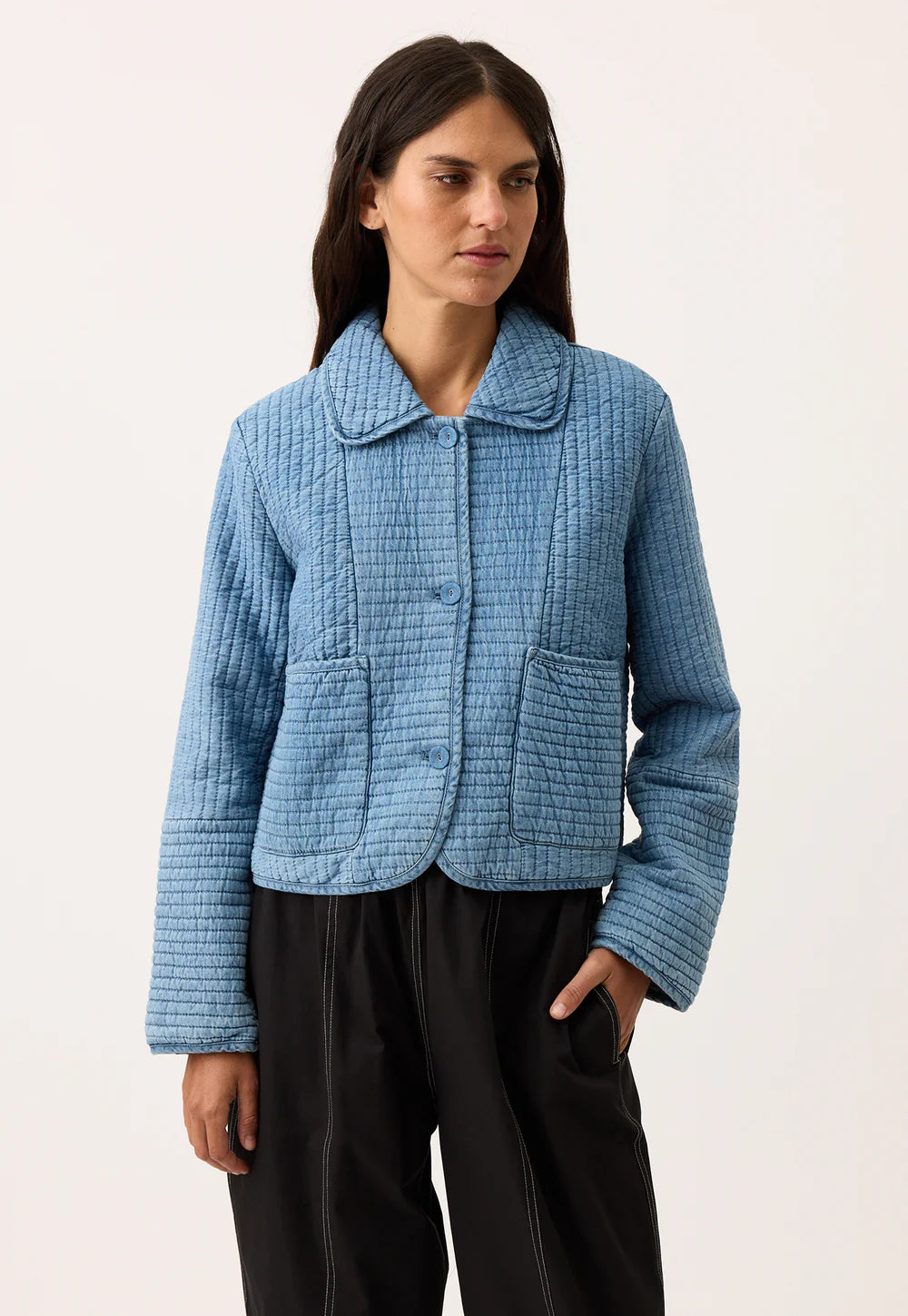 Nadia Quilted Jacket . Denim