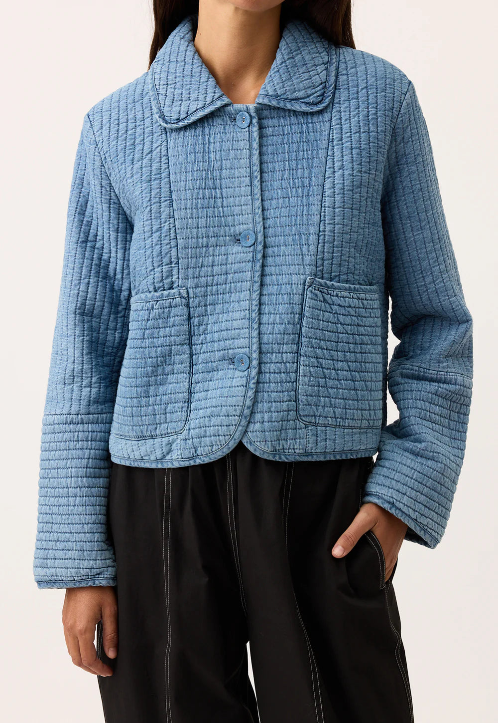 Nadia Quilted Jacket . Denim