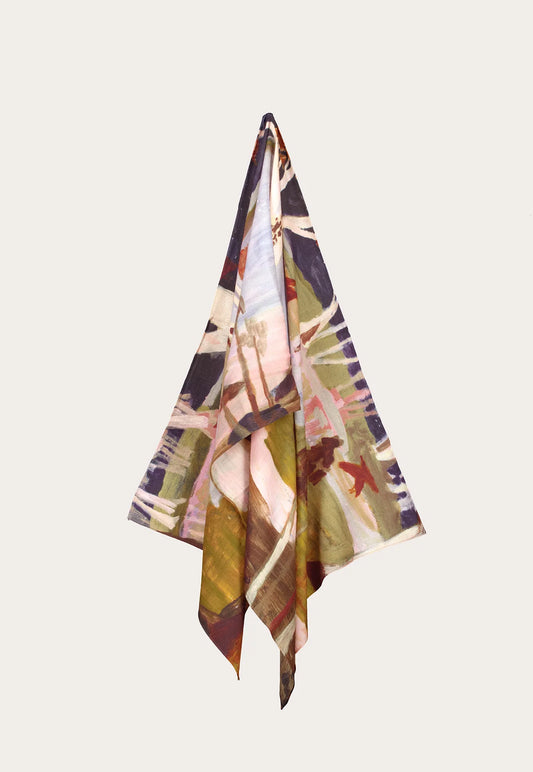 Wool Scarf . Night Herons