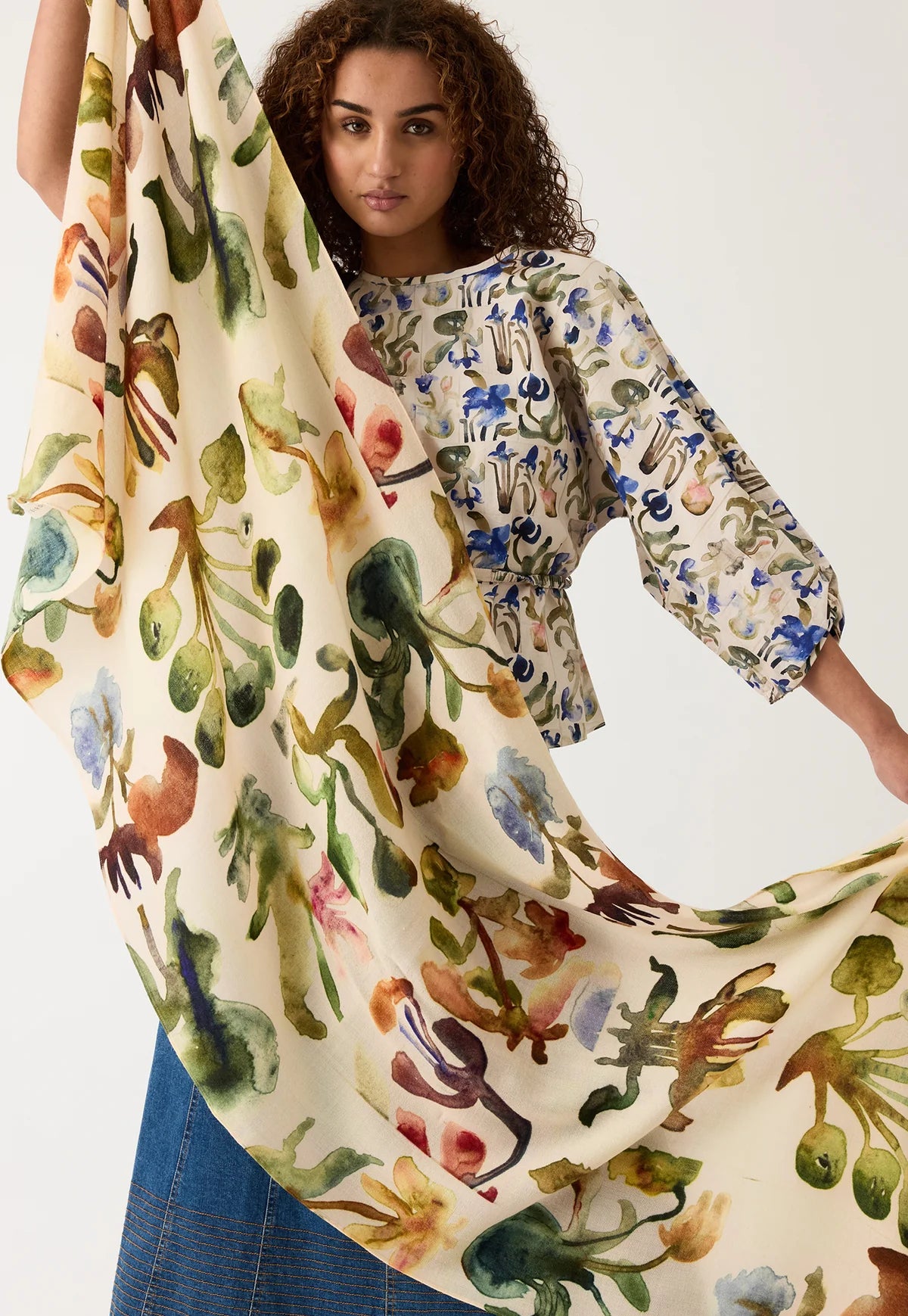 Wool Scarf . Watercolour Collage