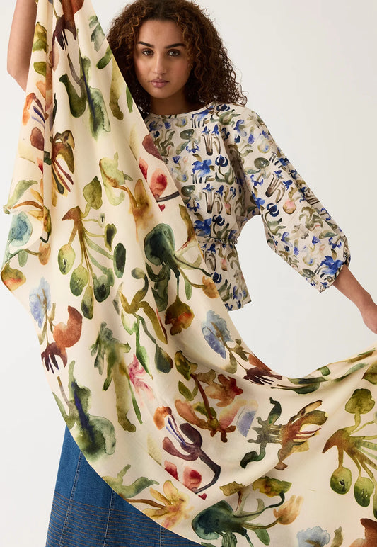 Wool Scarf . Watercolour Collage