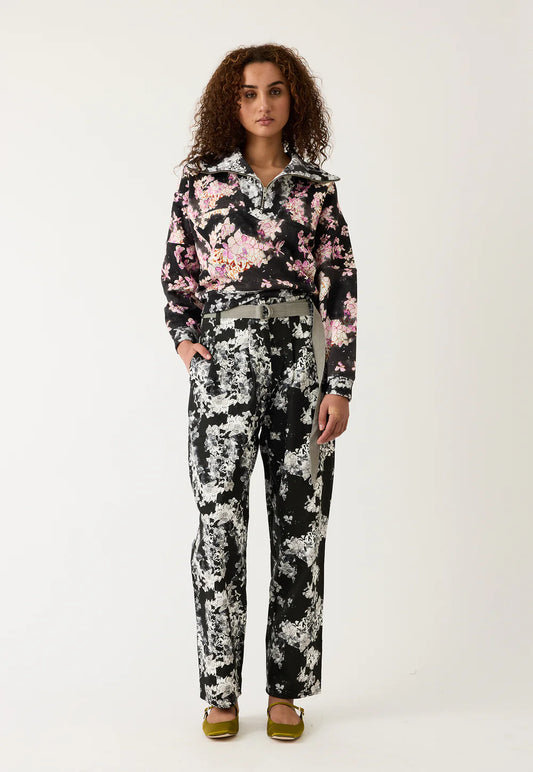 Bodhi Wide Leg Pant . Hydrangea Greyscale
