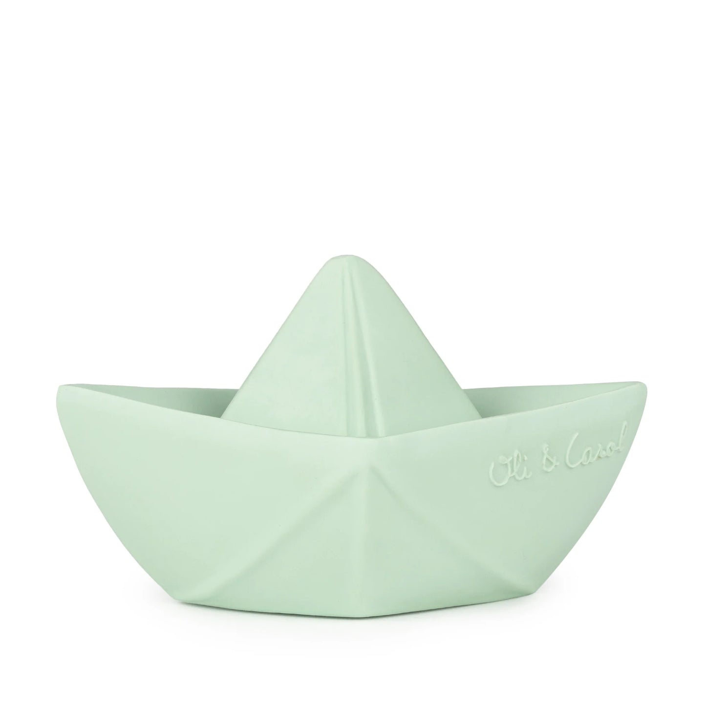 Origami Boat Natural Rubber Teether I Bath Toy . Mint  ARRIVING SOON!