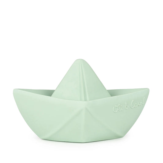 Origami Boat Natural Rubber Teether I Bath Toy . Mint  ARRIVING SOON!