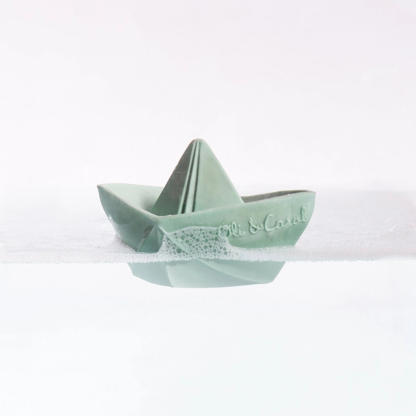 Origami Boat Natural Rubber Teether I Bath Toy . Mint  ARRIVING SOON!