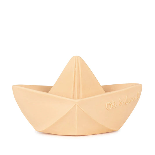 Origami Boat Natural Rubber Teether I Bath Toy . Nude  ARRIVING SOON!