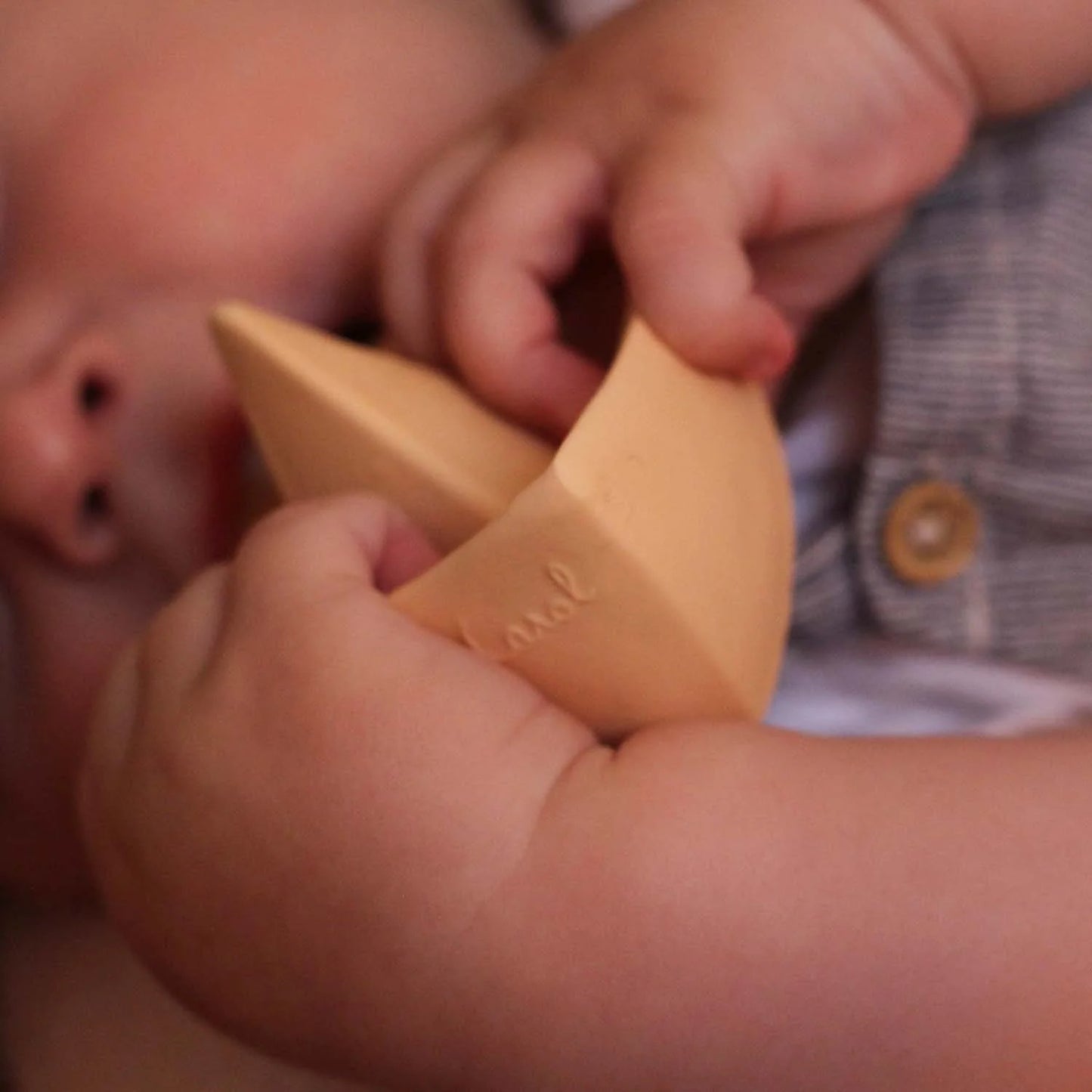 Origami Boat Natural Rubber Teether I Bath Toy . Nude  ARRIVING SOON!