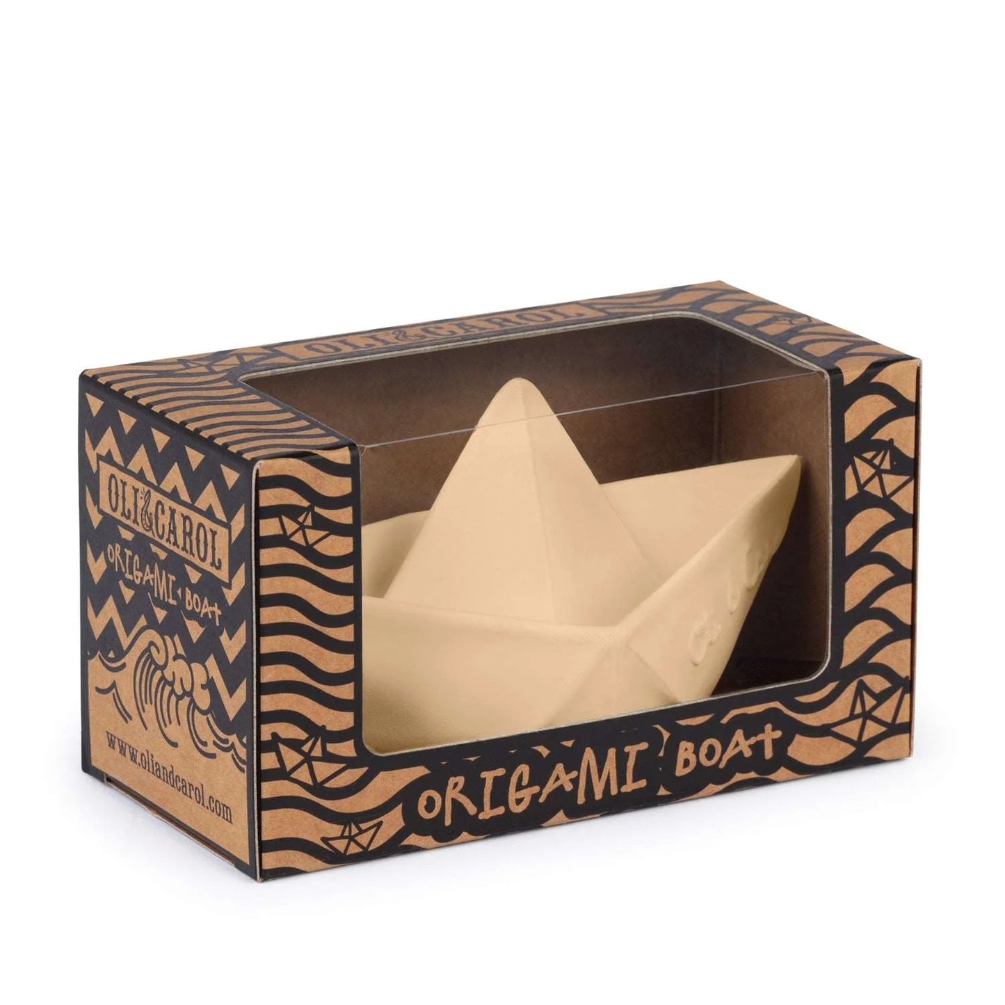 Origami Boat Natural Rubber Teether I Bath Toy . Nude  ARRIVING SOON!