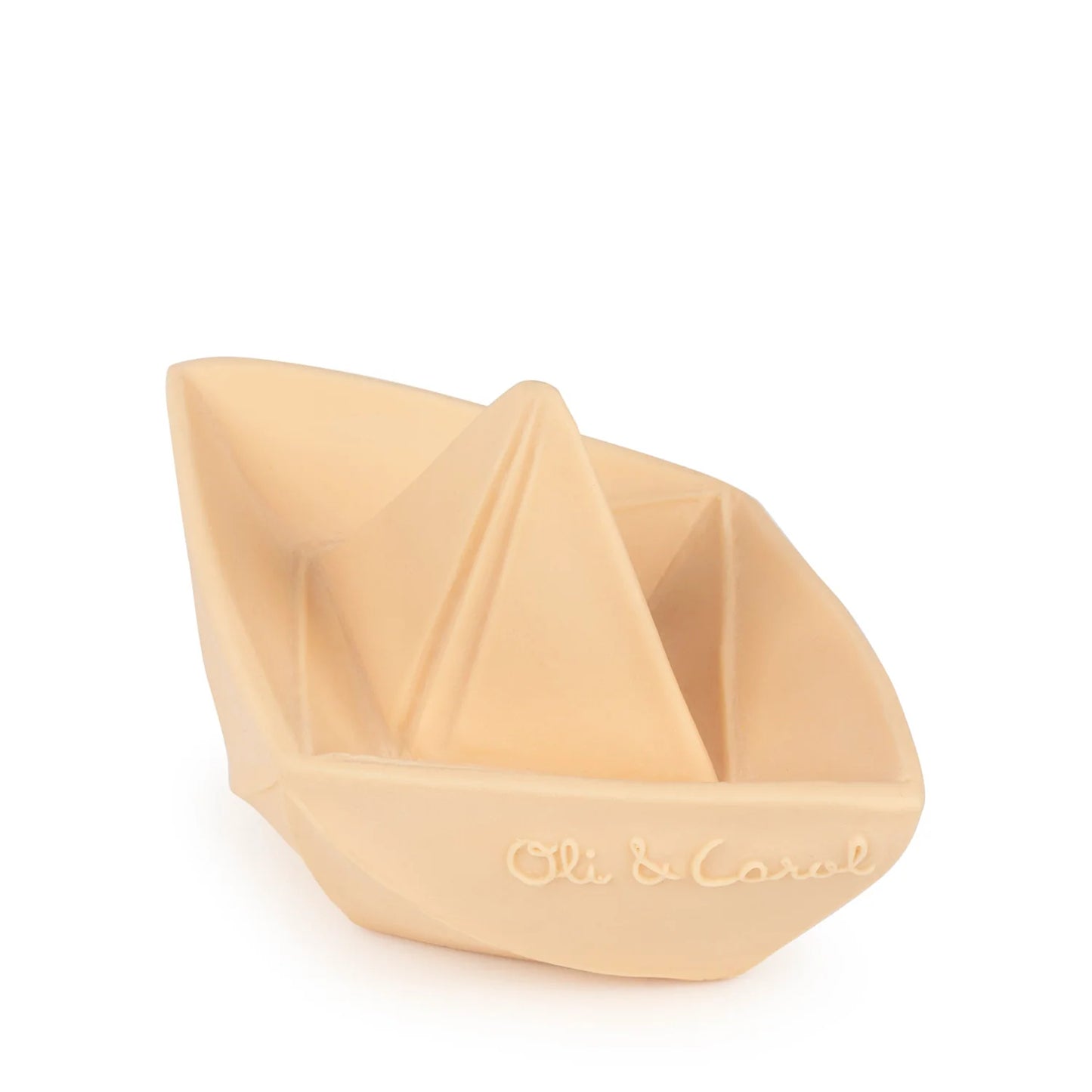 Origami Boat Natural Rubber Teether I Bath Toy . Nude  ARRIVING SOON!