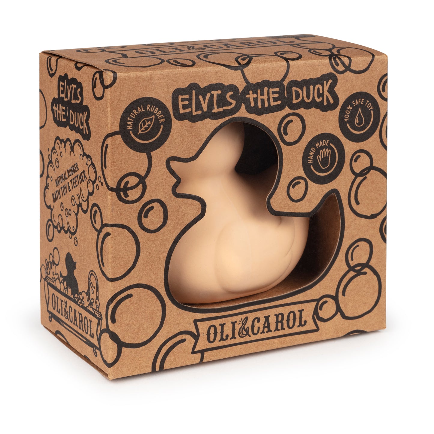 Elvis the Duck Natural Rubber Teether I Bath Toy . Nude  ARRIVING SOON!