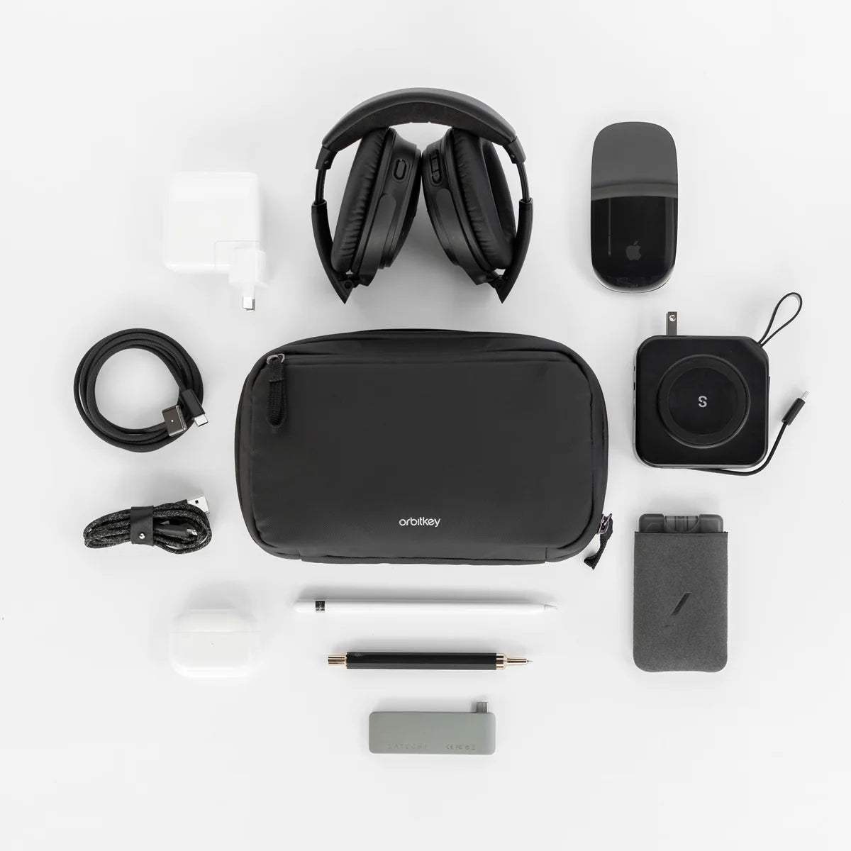 Orbitkey 2-in-1 Tech Pouch . Black