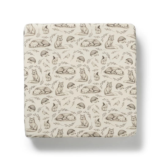 Organic Cotton Fitted Cot Sheet . Foxglove Forrest