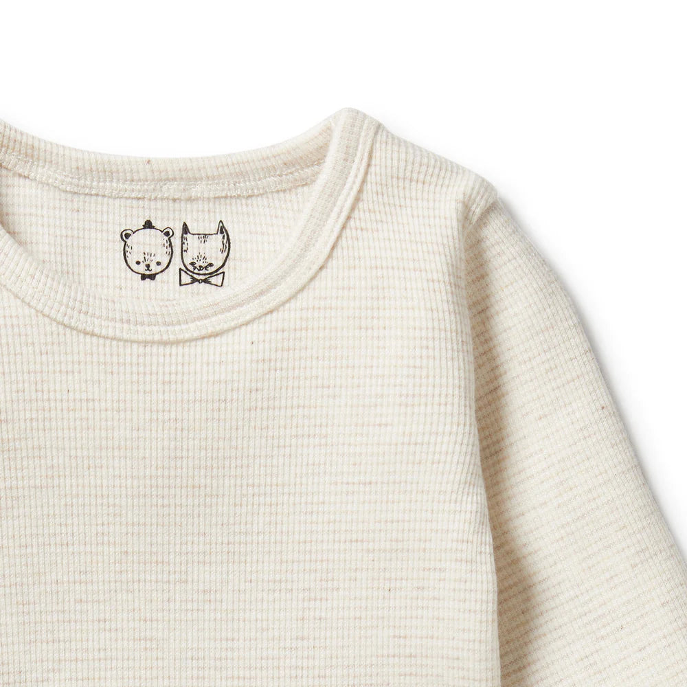 Organic Cotton Long Sleeve Tee . Oatmeal