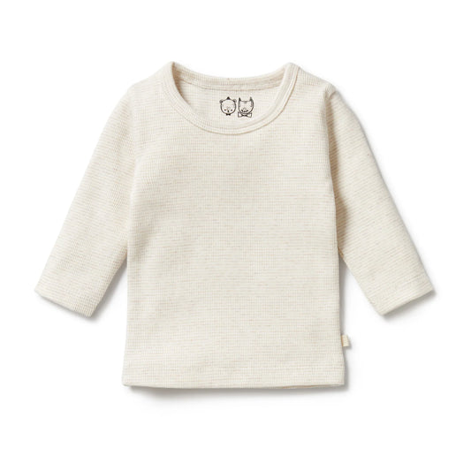 Organic Cotton Long Sleeve Tee . Oatmeal