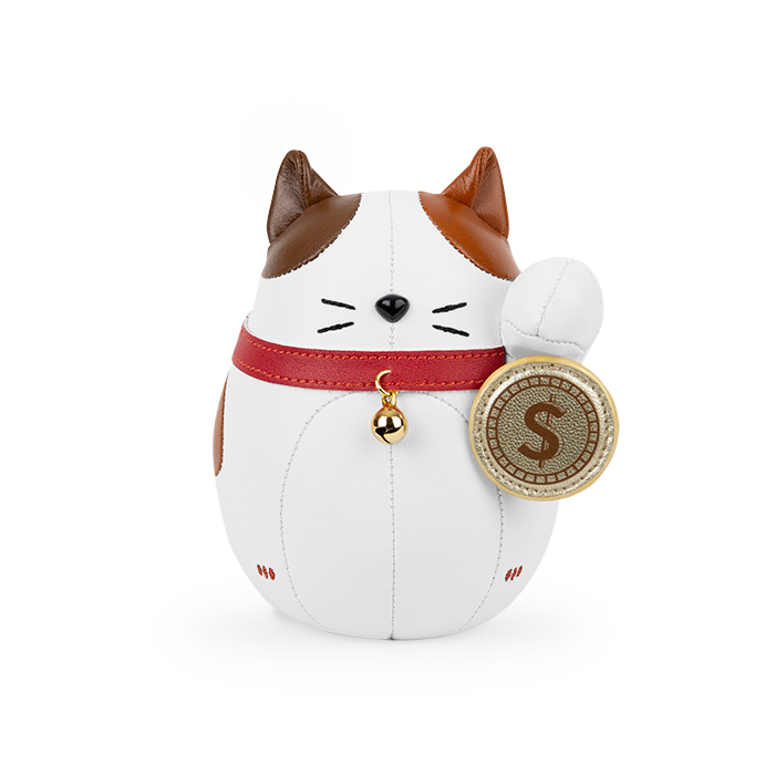 Paperweight . Lucky Cat, brown ear