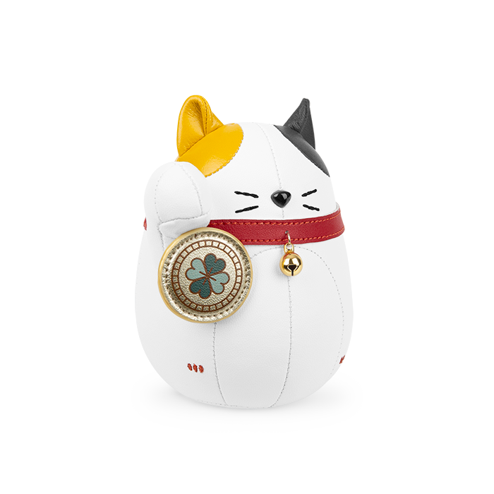 Paperweight . Lucky Cat, yellow ear