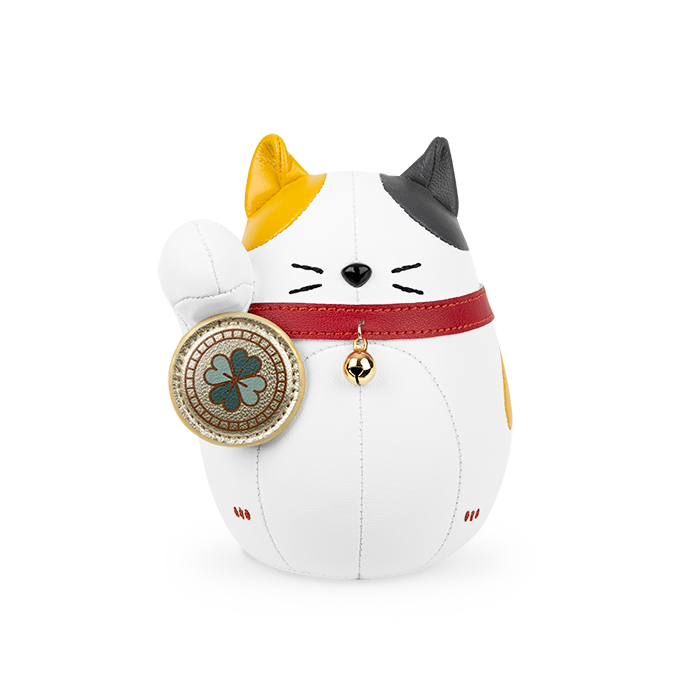 Paperweight . Lucky Cat, yellow ear