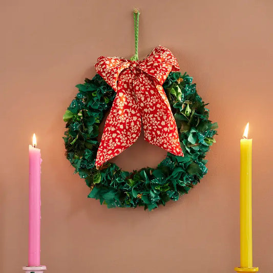 Recycled Sari Wreath . Small . ARRIVING SOON