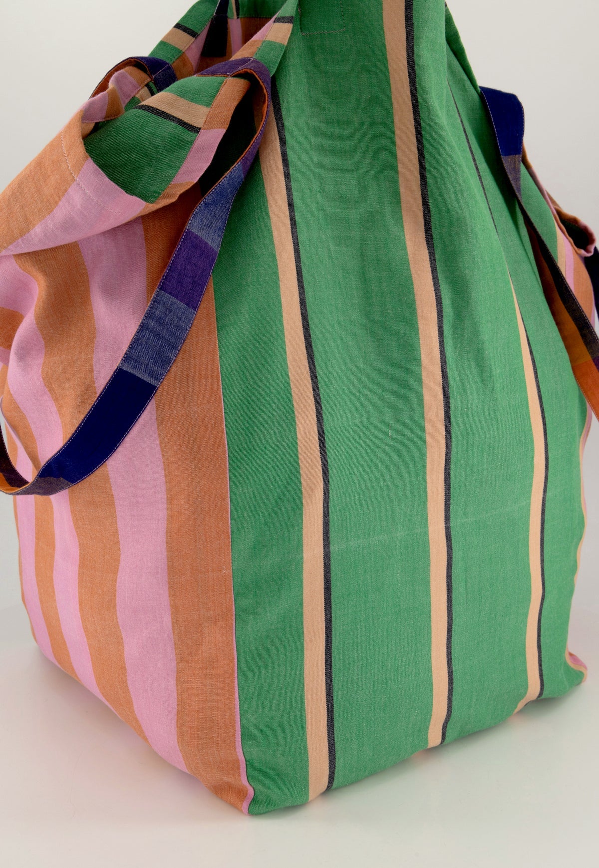 Remnant Woven Tote . Pink + Green