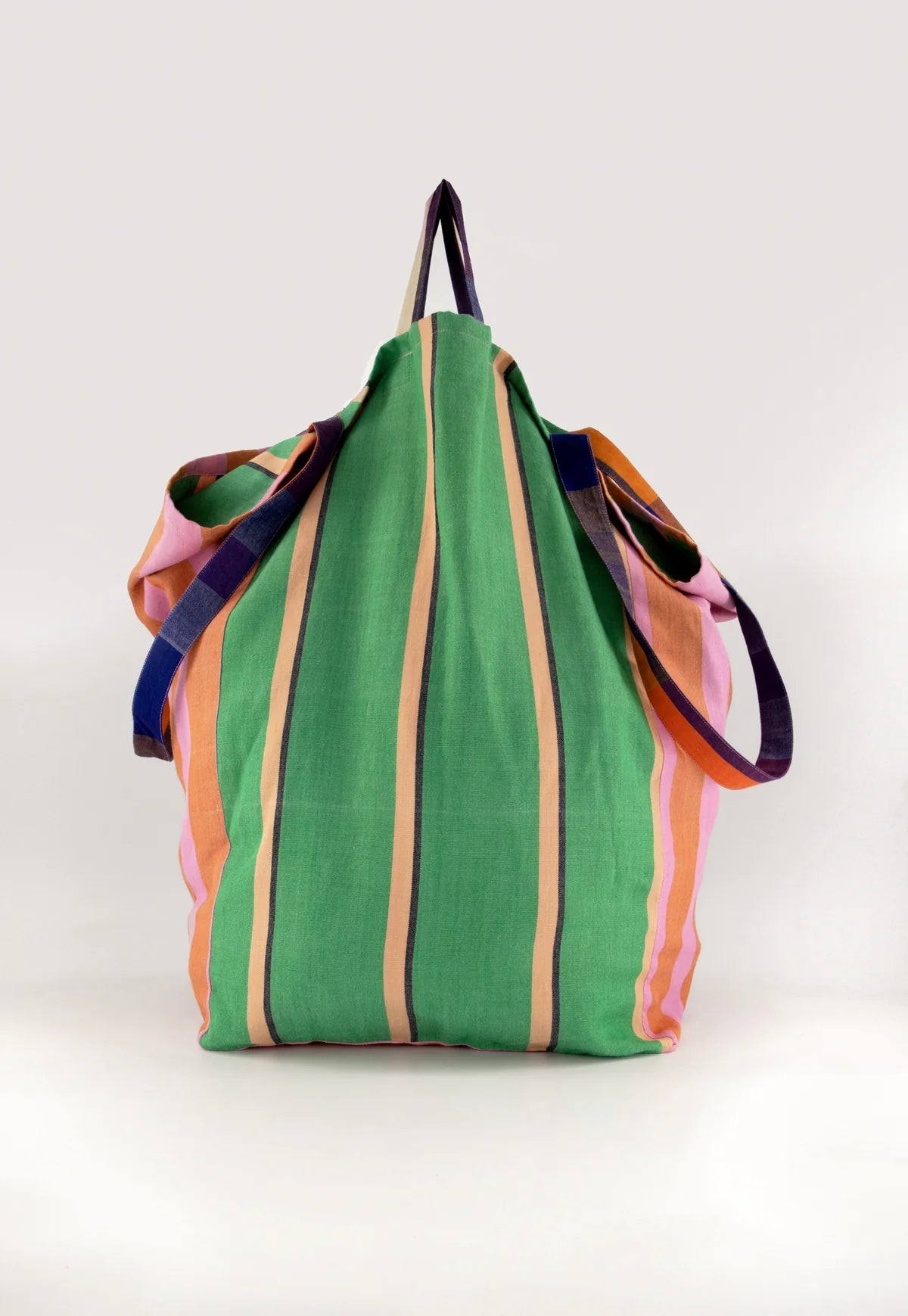 Remnant Woven Tote . Pink + Green