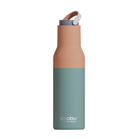Water bottle . Orange / Green