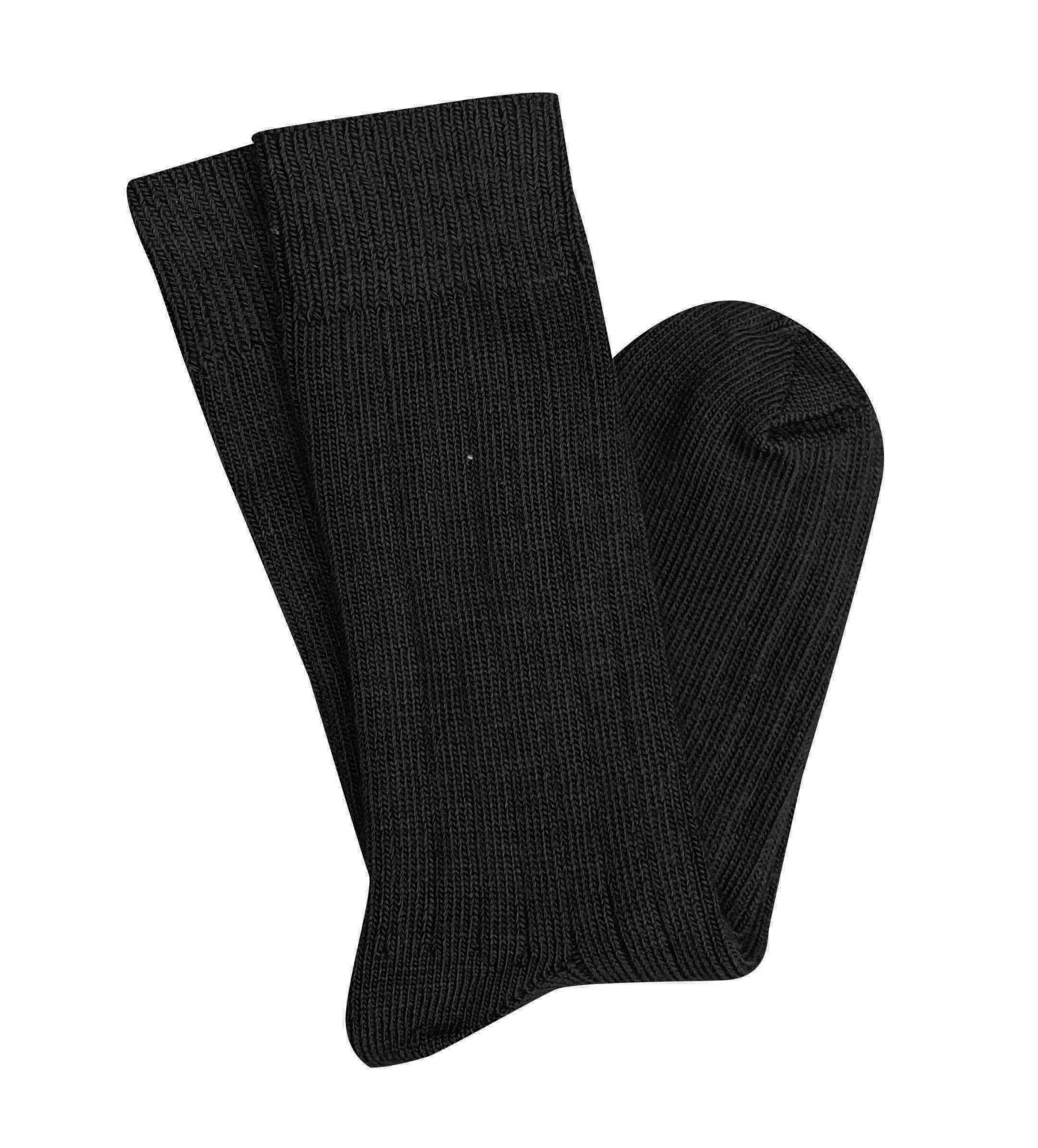 Merino Wool Socks . Short Rib Black