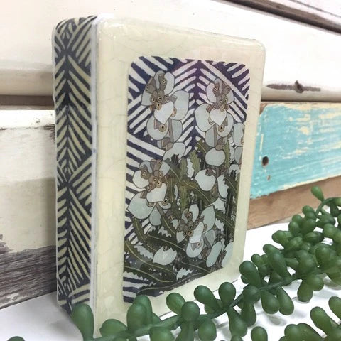 Mini Woodblock . Silver Dollar + Wild Leaves