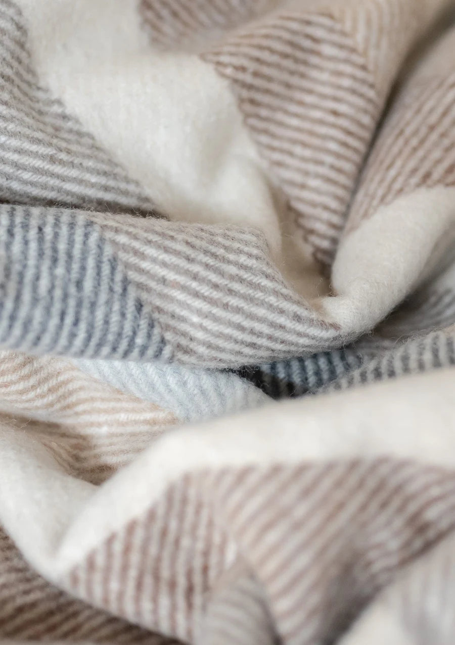 Recycled Wool Blanket . Neutral Stripe