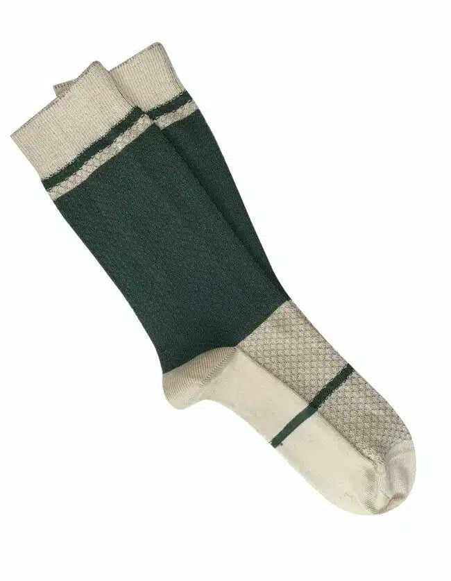 Cotton Socks . Waffle . Green / Chino