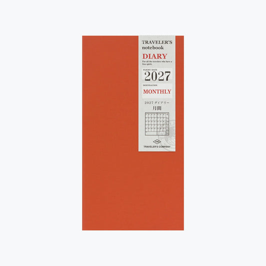 Traveler's Notebook Refill . 2027 Monthly Diary