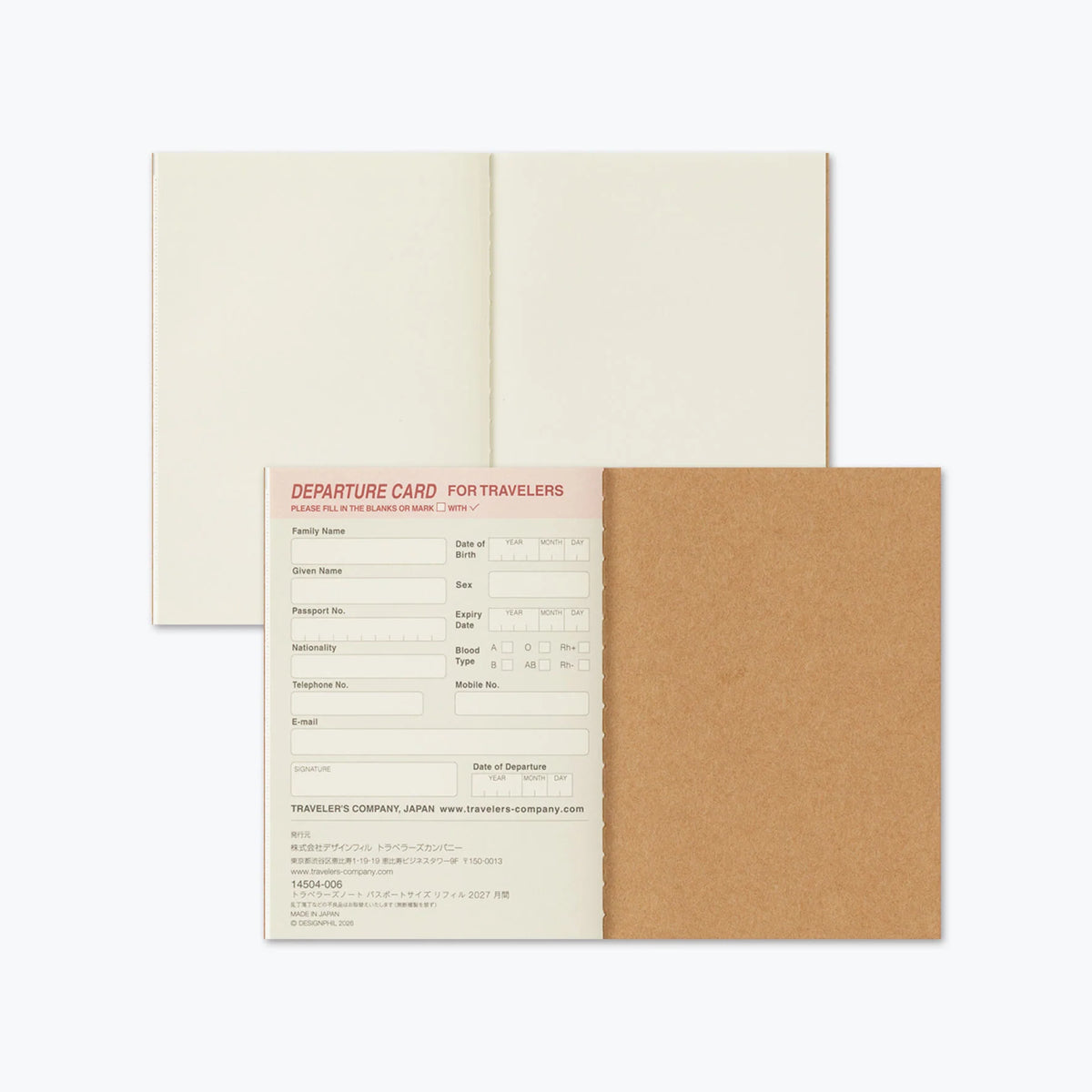 Traveler's Notebook Refill PASSPORT . 2027 Diary Weekly