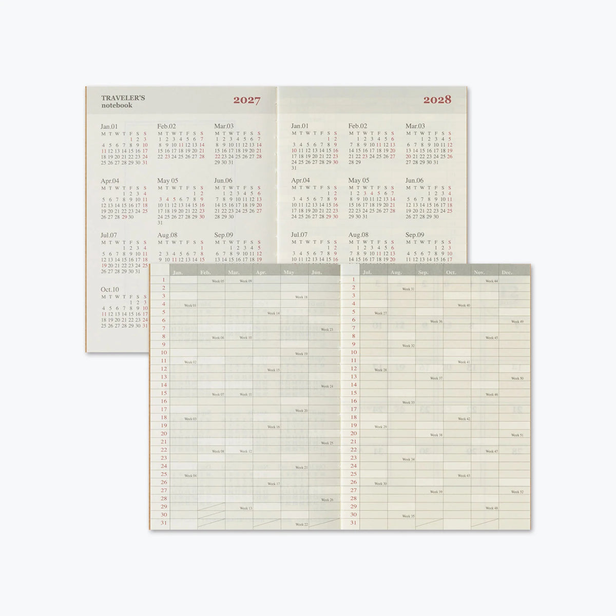 Traveler's Notebook Refill PASSPORT . 2027 Diary Weekly