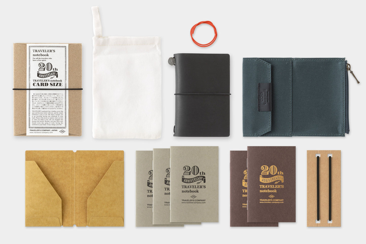 Traveler's Notebook 20th Anniversary Card Set . Black PRESALE